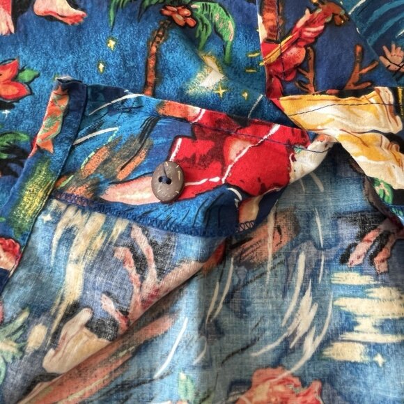 Max Boxxer Hawaiian Aloha Christmas Santa Shirt Mens M Surfing Beach Novelty - Picture 9 of 11